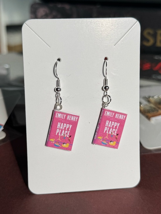 Emily Henry Jewelry - Emily Henry "Happy Place" Book Earrings in Pink